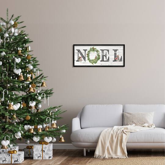 Stupell Industries Woodland Animal Noel Sign Framed Giclee Art